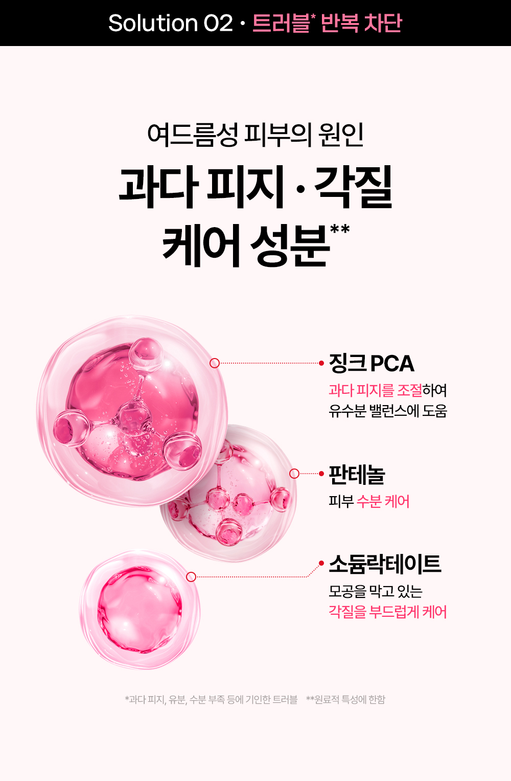솔루션2 여드름성 피부의 원인 과다 피지 각질 케어 성분
