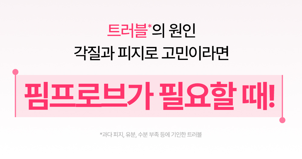 트러블의 원인인 각질과 피지로 고민이라면 핌프로브가 필요할 때