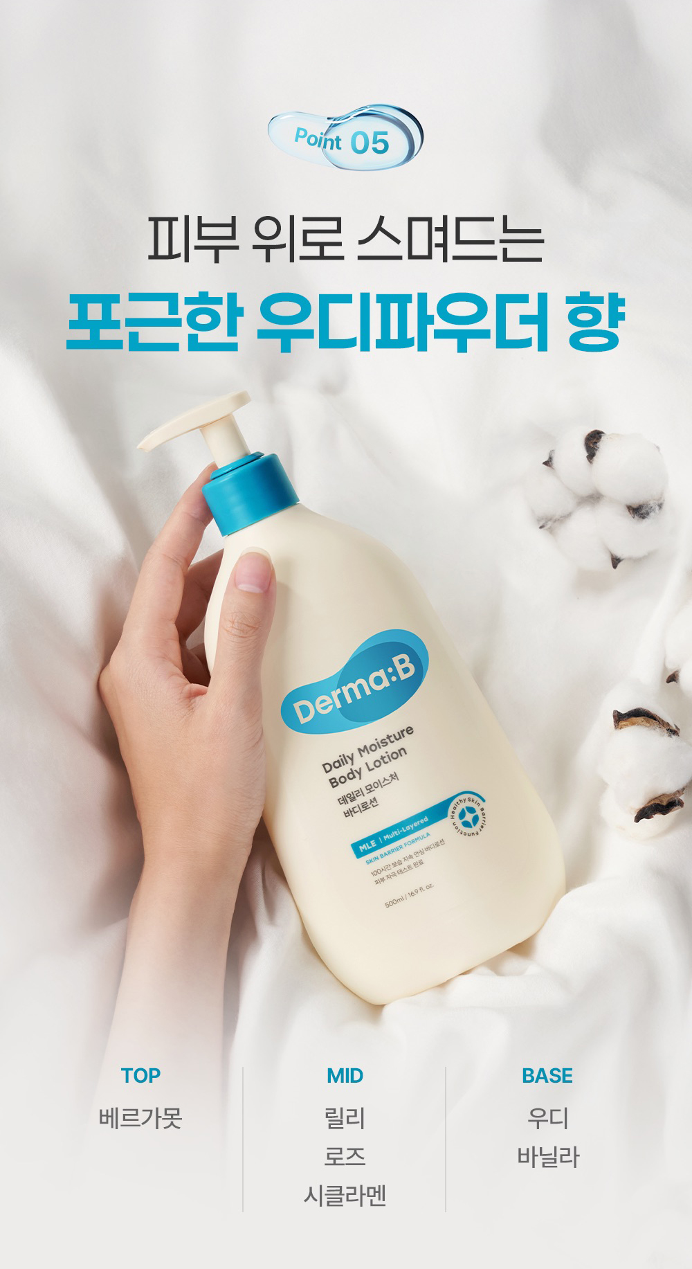 Point 05  피부 위로 스며드는 포근한 머스크 향