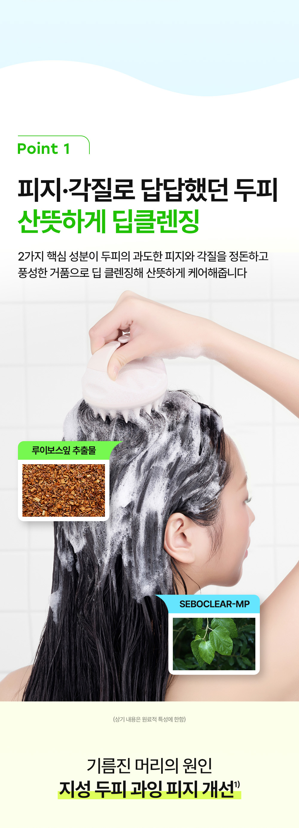 Point 1 피지·각질로 답답했던 두피 산뜻하게 딥클렌징