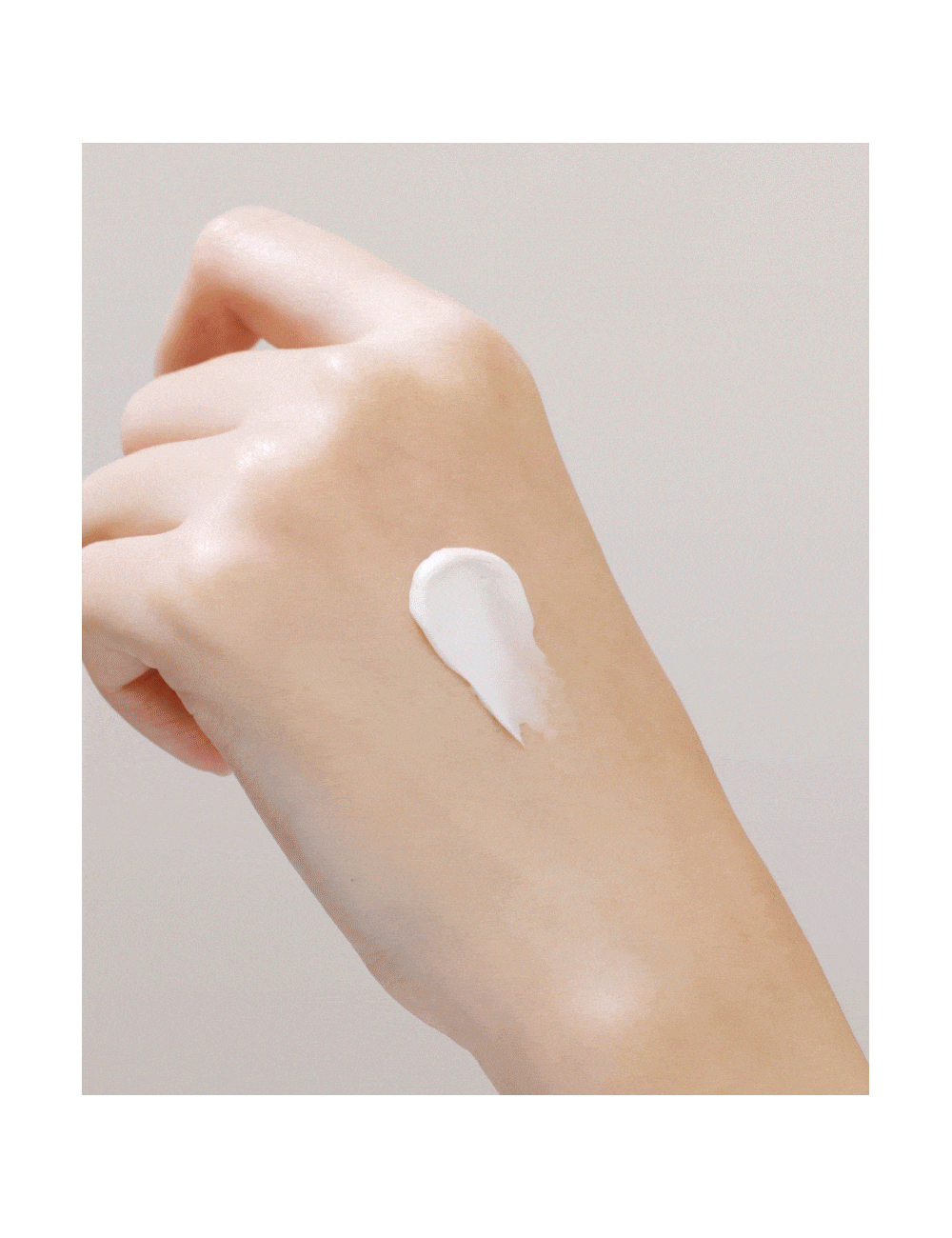 GIF image of applying cream on the back of the hand